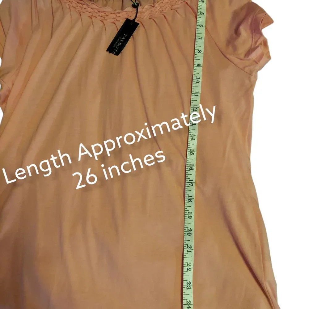 Talbots Short Sleeve Pink/Peachy Top Women's Size L NWT - Picture 3 of 4